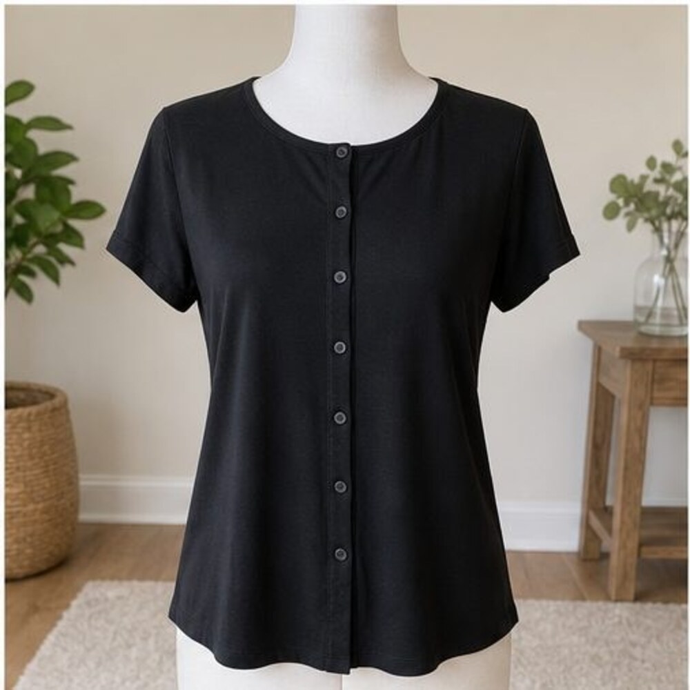 Black Button Blouse